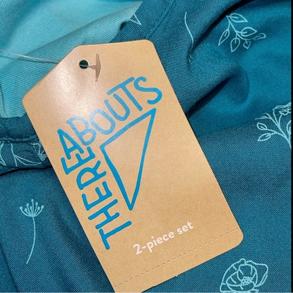 THEREABOUTS TWO PIECE DRESS & T-SHIRT SET PAGODA FLORAL GIRL BLUE COLOR SIZE 7/8 - Picture 10 of 12